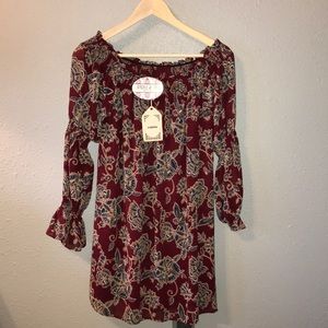 Fall Off the Shoulder Swing Dress